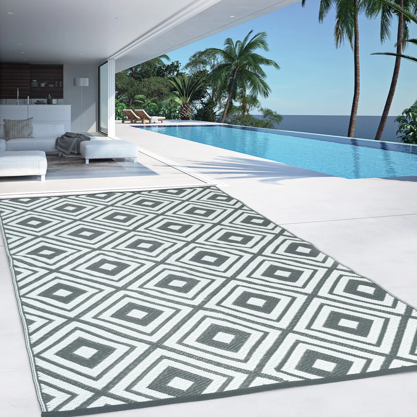 Tapis extérieur ELMA gris 270 x 370 CM