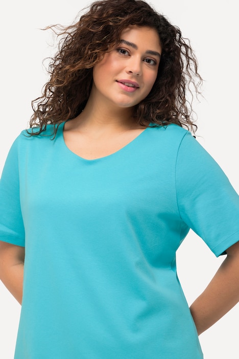 Shirt, doppellagige Vorderseite, Slim, Rundhals, Halbarm