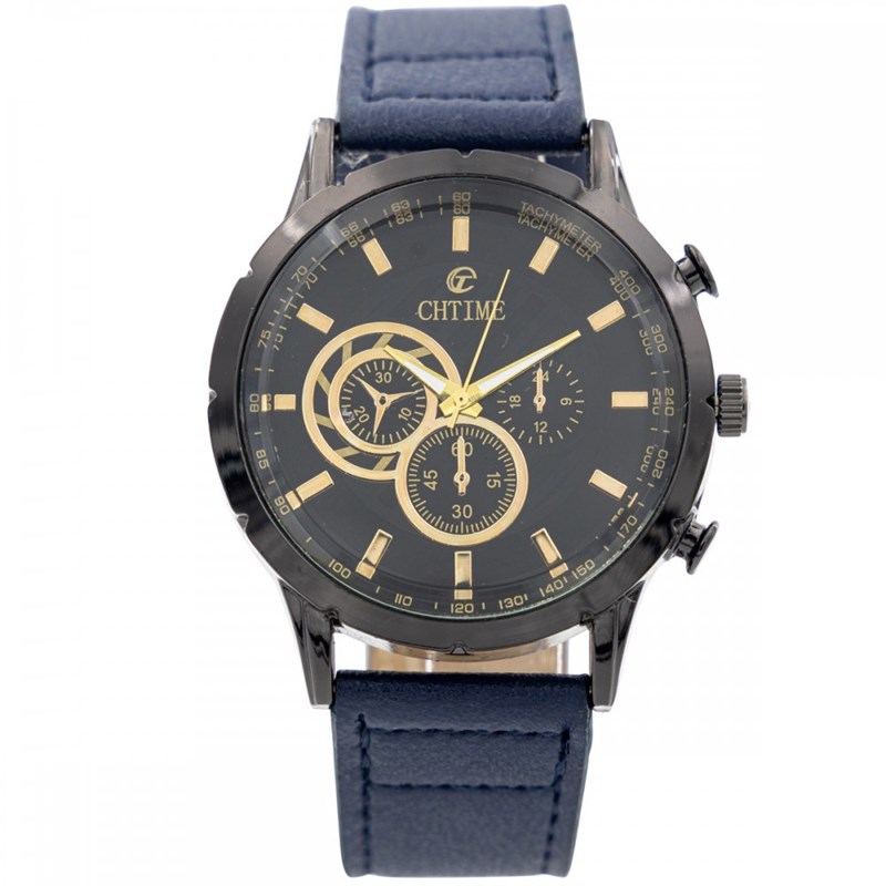 Montre Homme CHTIME bracelet Cuir Bleu