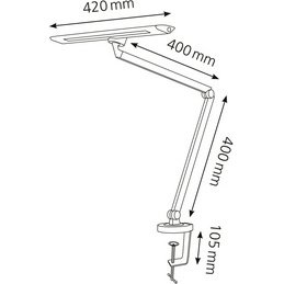 Lampe de bureau à LED 'Zirkon', à pince, noir