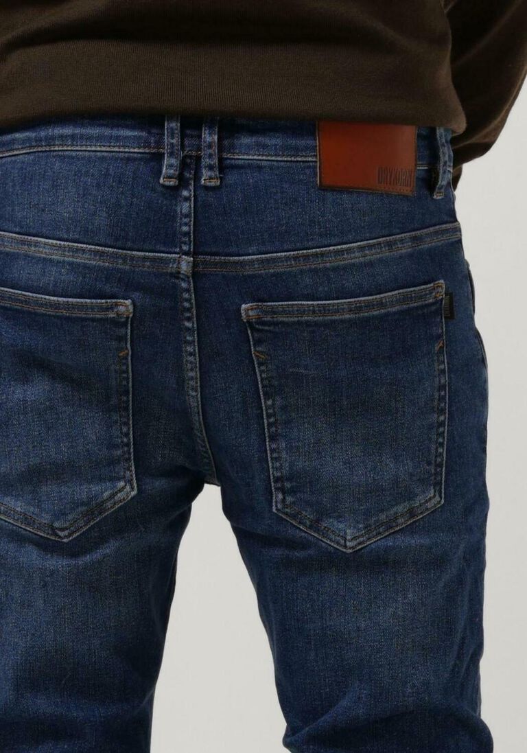 donkerblauwe drykorn slim fit jeans west 260135