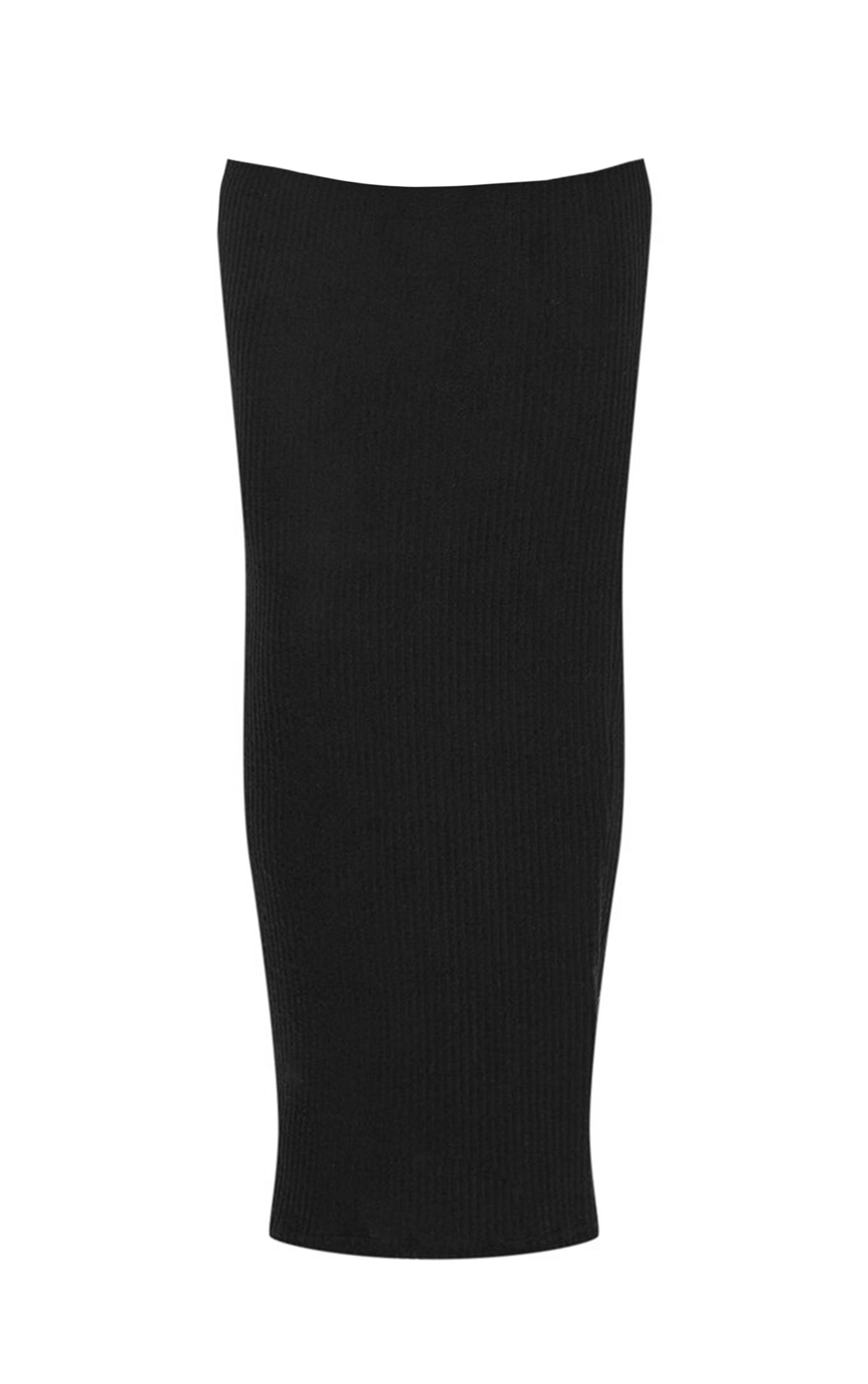 Noir Jupe Maxi En Maille Côtelée Brossée De Maternité