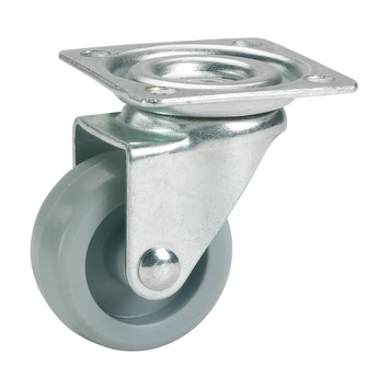 Zwenkwiel plastic met plaatbevestiging 25mm to 15kg