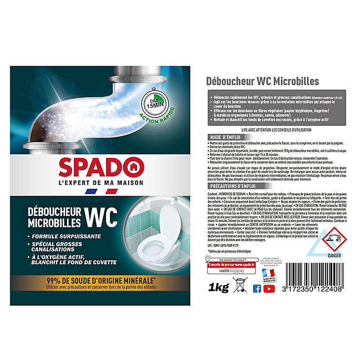 Spado déboucheur WC microbilles Spado 1kg
