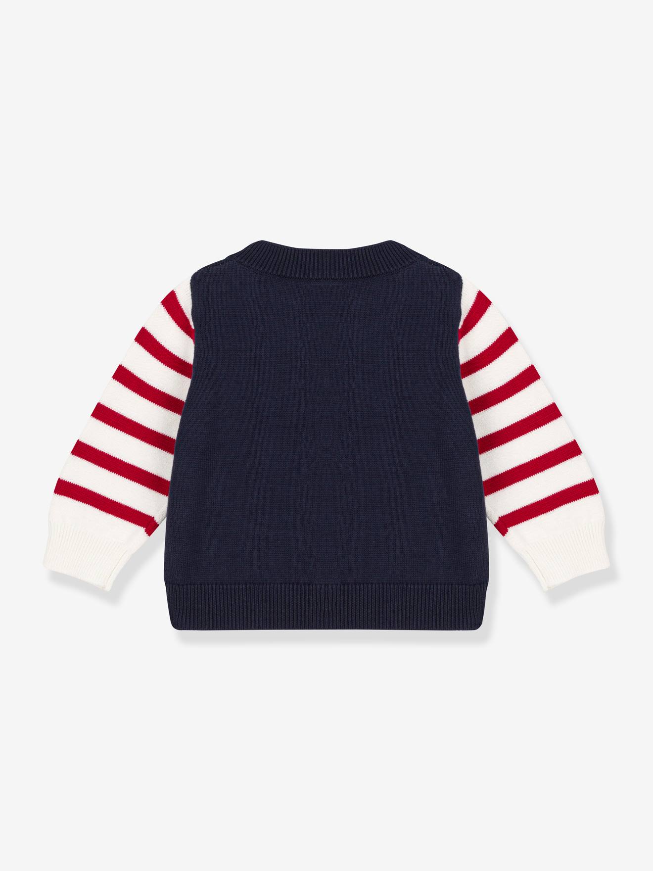 Cardigan infantil PETIT BATEAU em malha de algodão cru