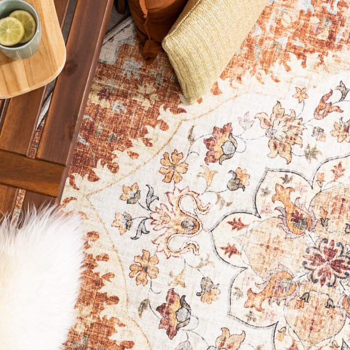 Rond vintage buitenkleed - Santo Mandala Terra