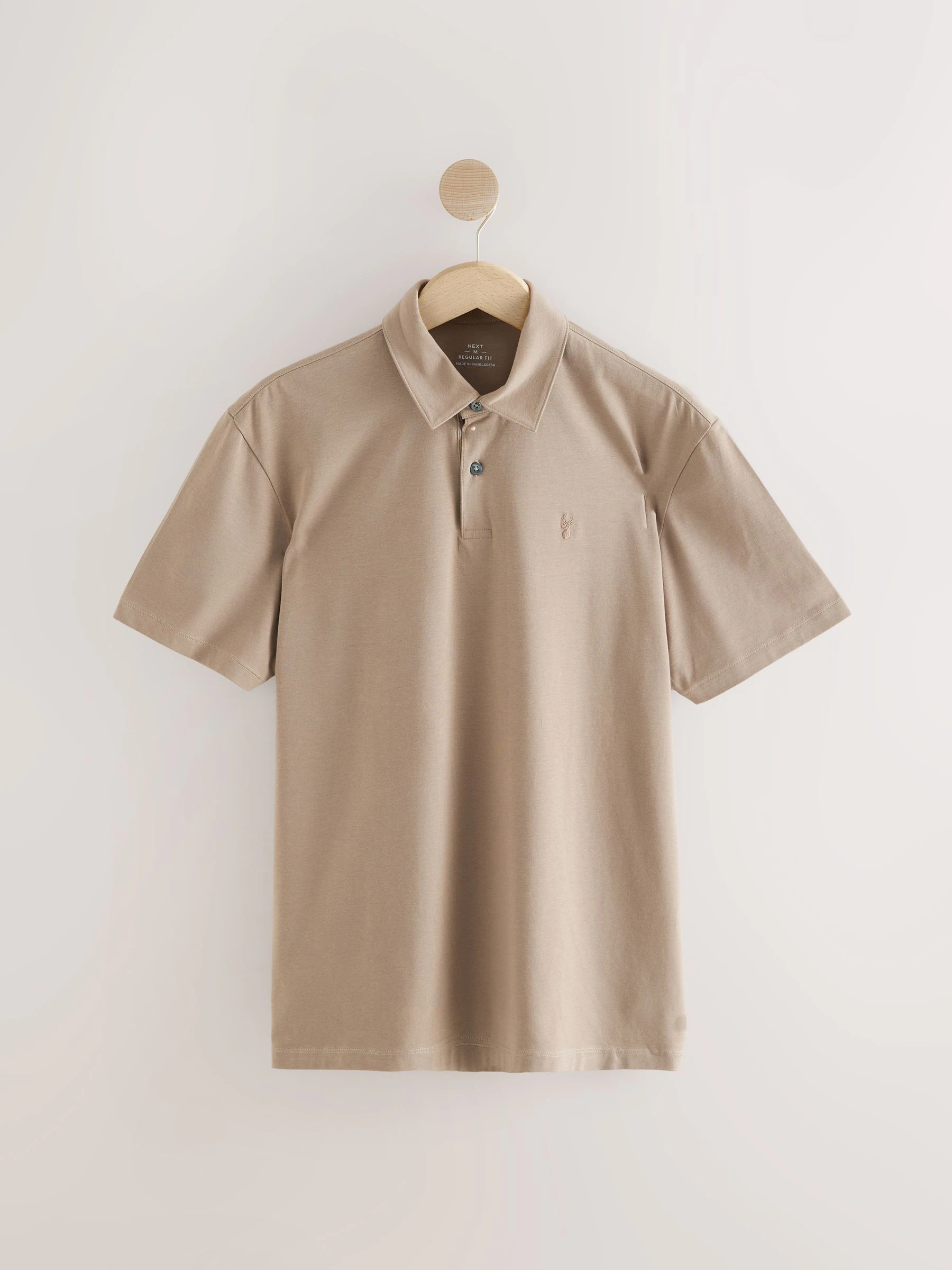 Wit/blauw/naturel/roze/grijs - Normale Pasvorm - Set van 5 jersey poloshirts met korte mouwen