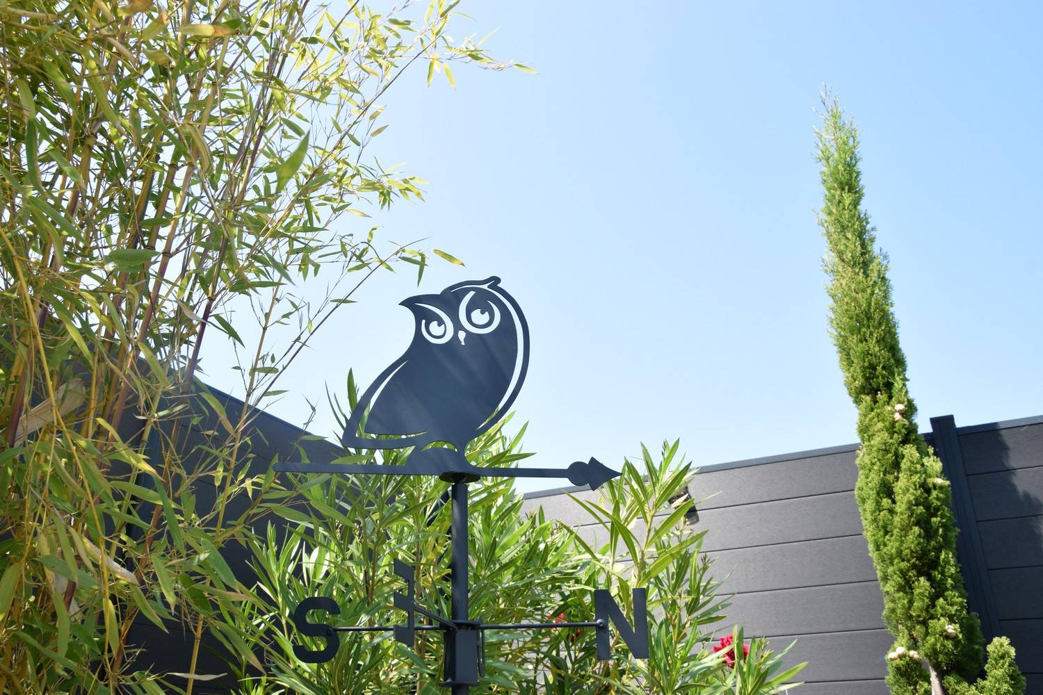 Girouette hibou - 45x72,5 cm - anthracite