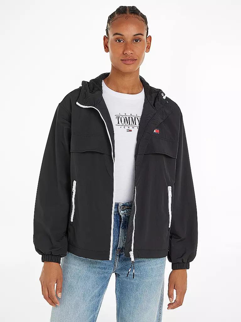 TOMMY JEANS Windbreaker  schwarz