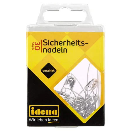 Idena Sicherheitsnadeln verzinkt, 30 Stück