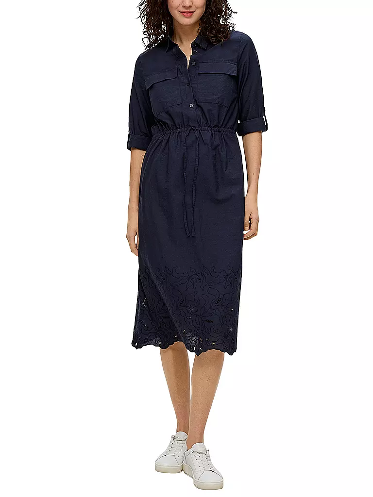 S.OLIVER Hemdblusenkleid blau
