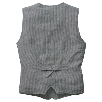 Herren-Hauler-Vest gestreift, Grau-Weiß