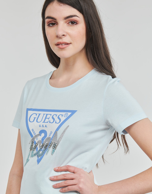 Guess - SS CN ICON TEE - Bleu