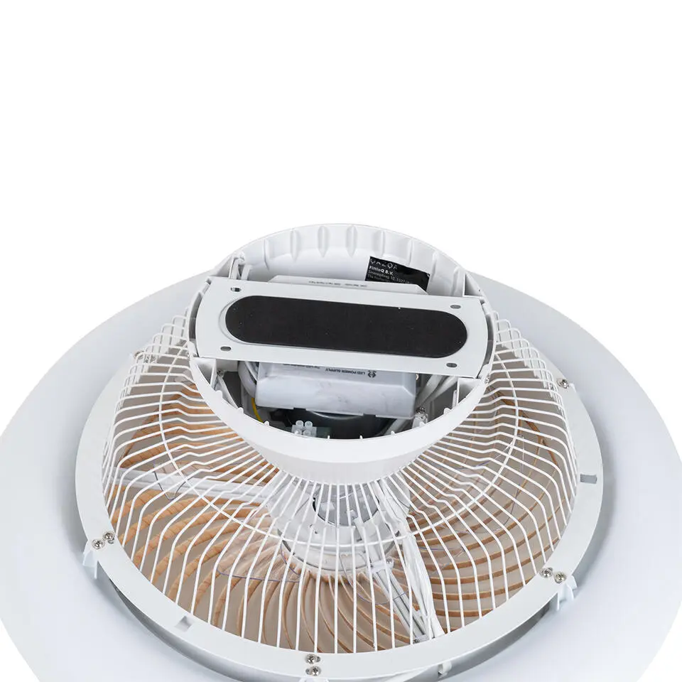 Qazqa plafondventilatoren clima crème geïntegreerde led