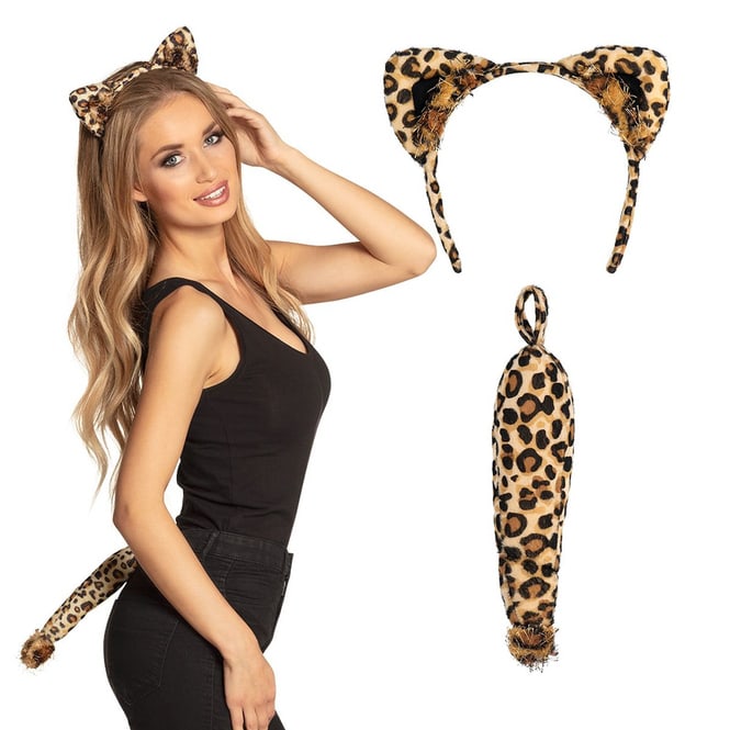 Faschingsset - Leopard - 2-teilig