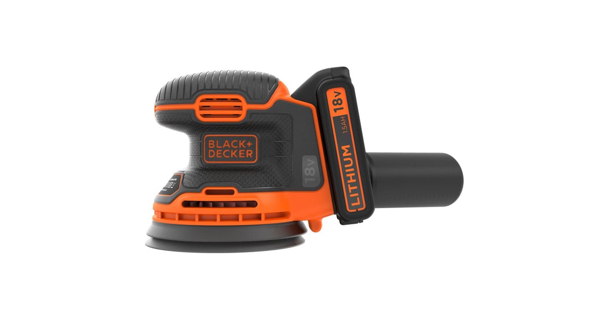 BLACK+DECKERBDCROS18 18V accu excentrische schuurmachine  (Zwart/oranje, Opbergtas, oplader en accu inbegrepen)