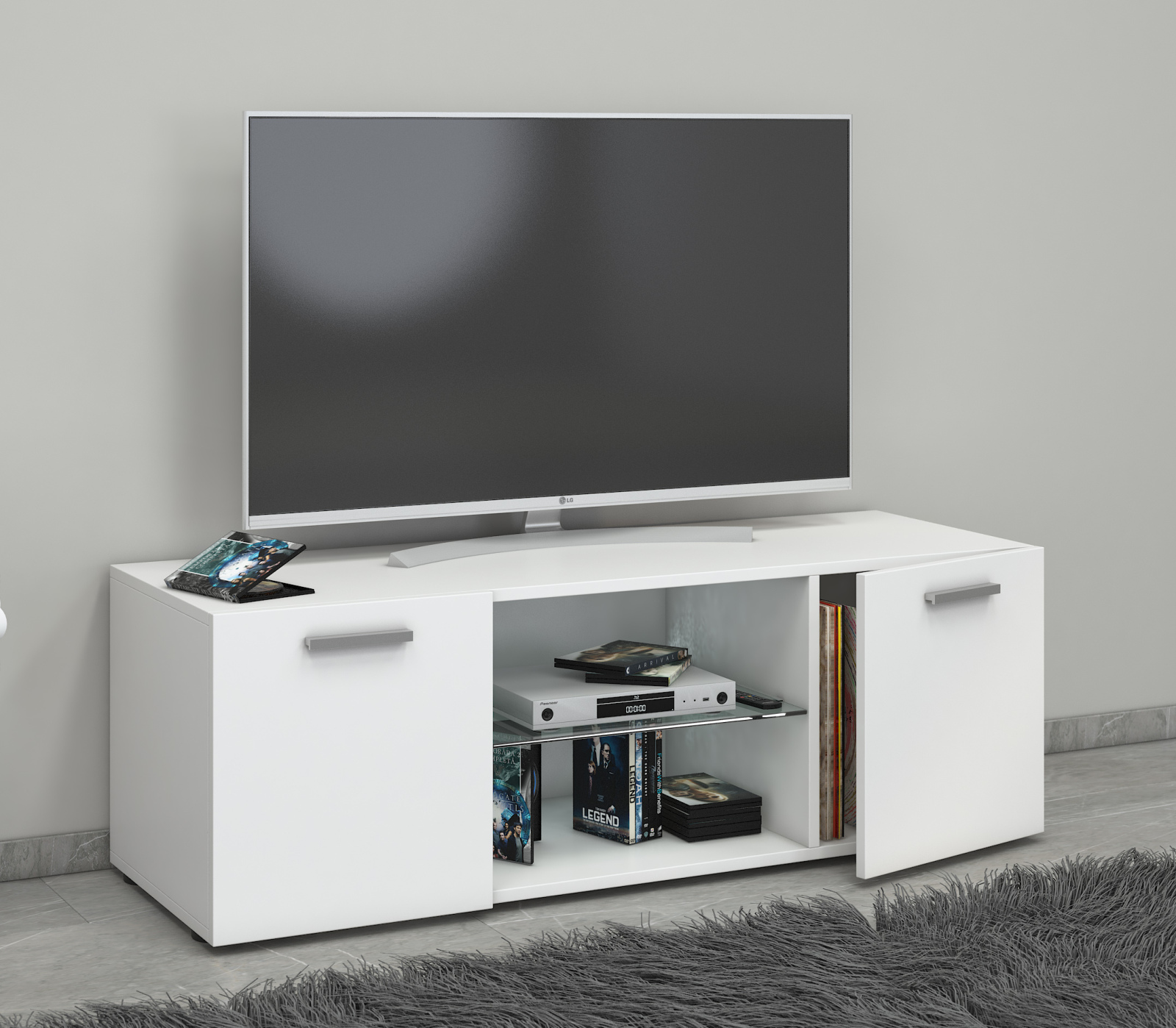 TV-Lowboard LOWINA - weiß matt - 115 cm breit