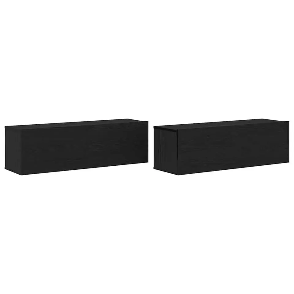 vidaXL - TV-meubel met 2 deuren - Zwart eiken - Hout - 100x30x30 cm - 2 stuks