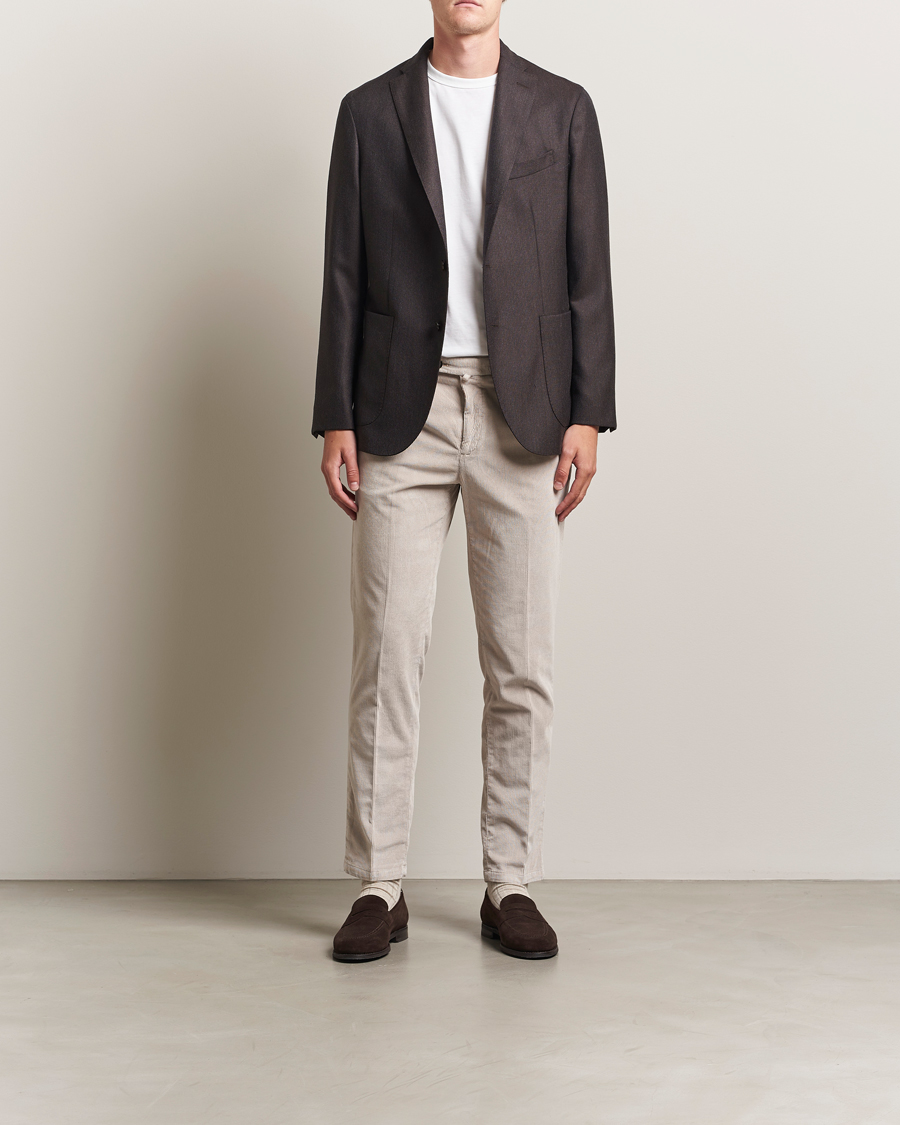 Briglia 1949 Easy Fit Corduroy Trousers Beige