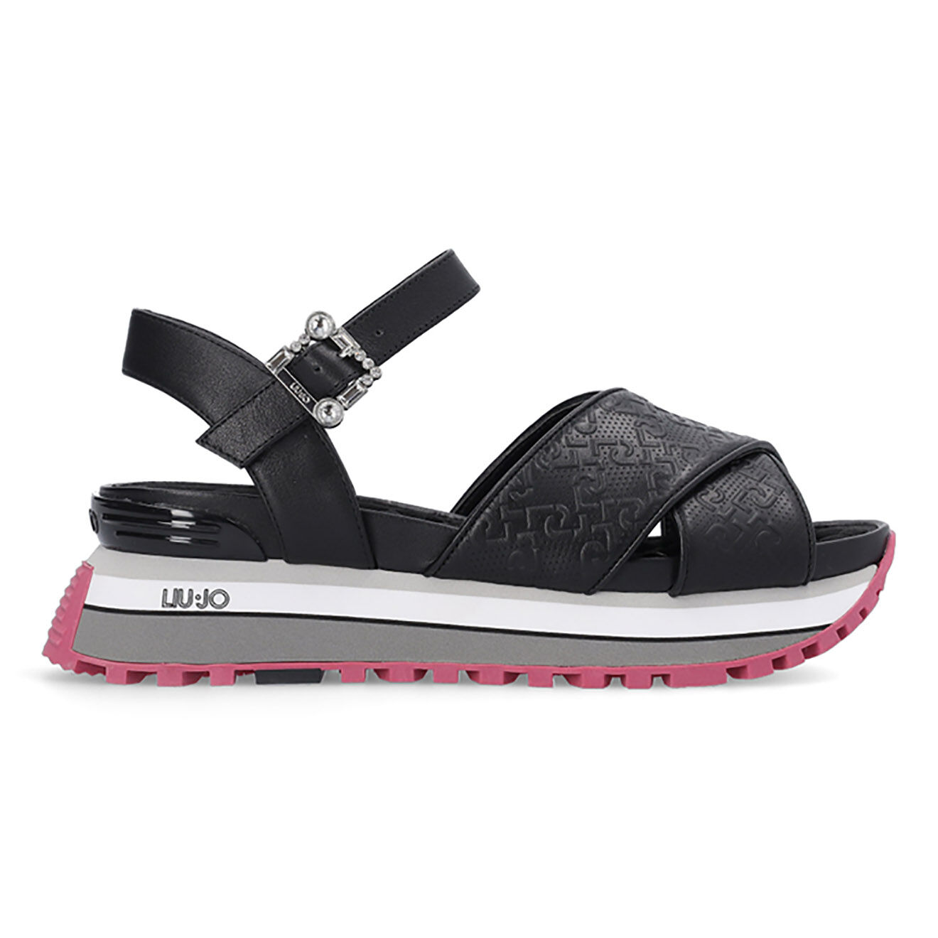 Liu-Jo Sandales en Cuir Mathilde noir/blanc/rose