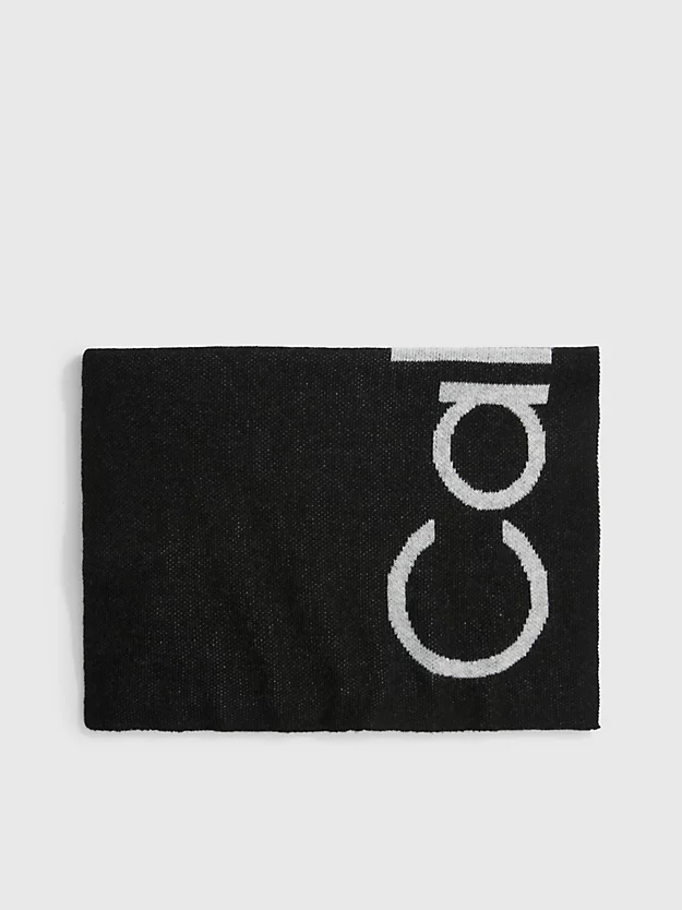 Cachecol com logo em mistura de lã