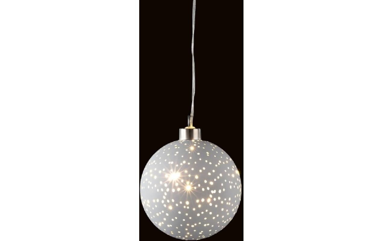 Hänger Glamour Ball S, Ø 10 cm, WeissWeihnachtshänger für den Innenbereich