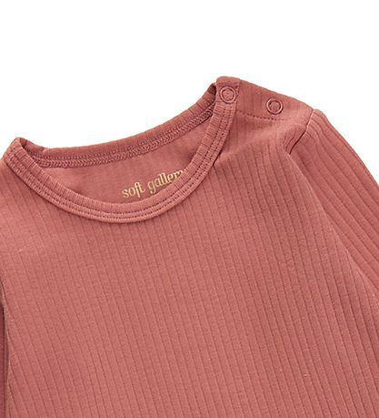 Soft Gallery Bluse - Ripp - Rib Bella - Brick Dust