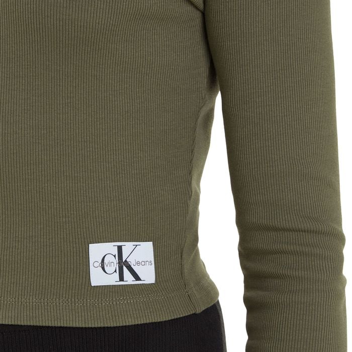 Calvin Klein Woven Label Rib Cardigan Vest Dames