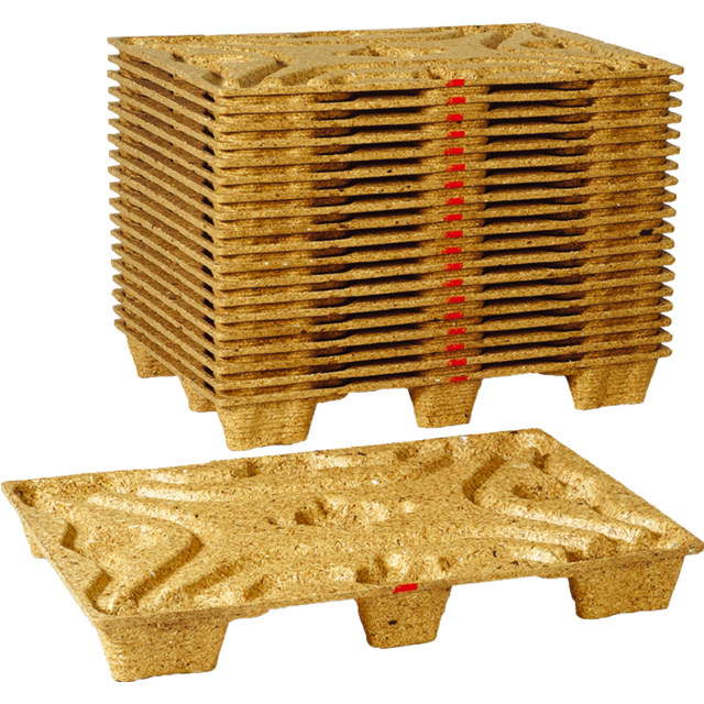Houtvezelpallet, hout, 120x80x13.5cm, bruin