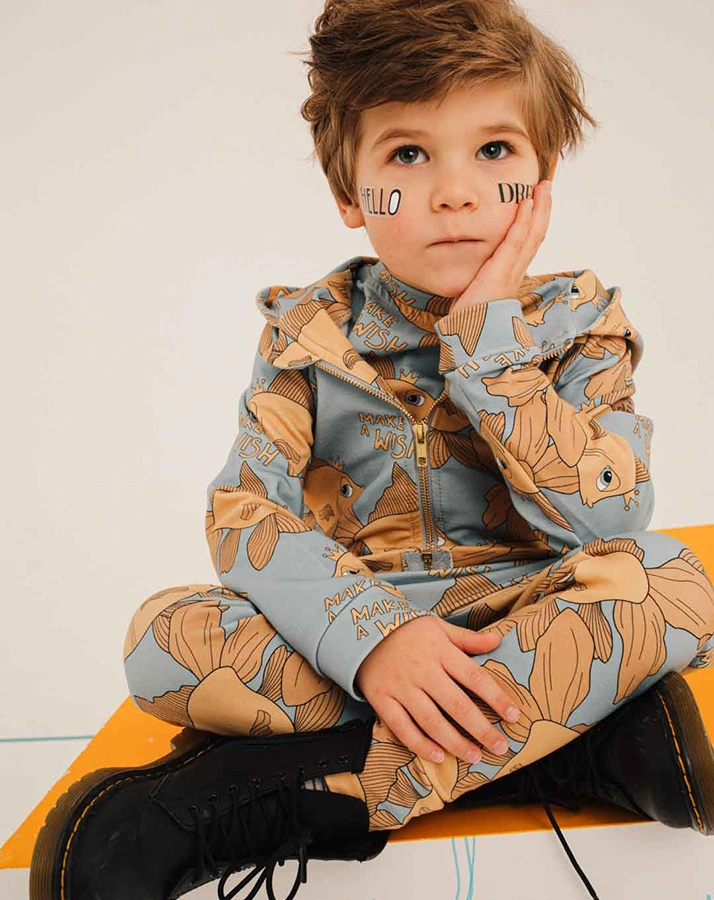 Kapuzen-Sweatjacke GOLDFISH AOP in blue