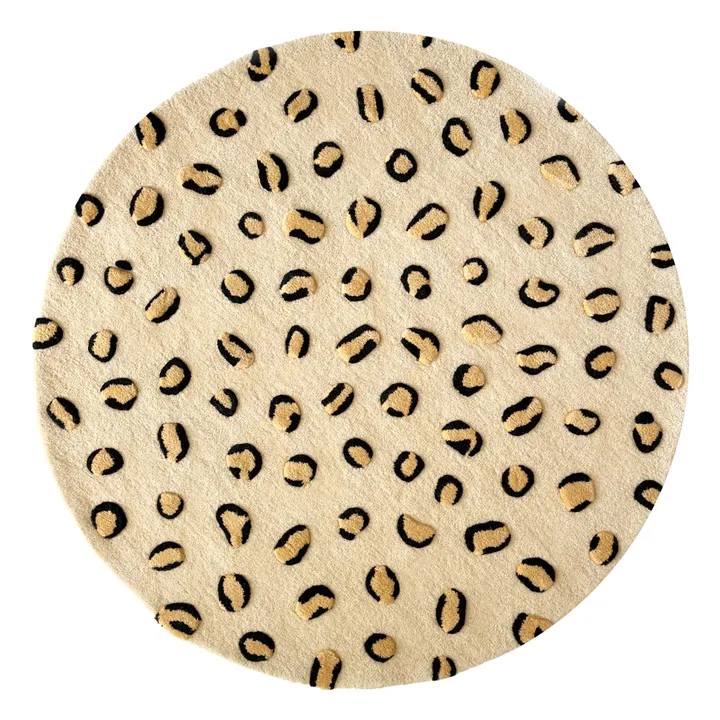 Maison Deux Tapis rond Lépoard en laine