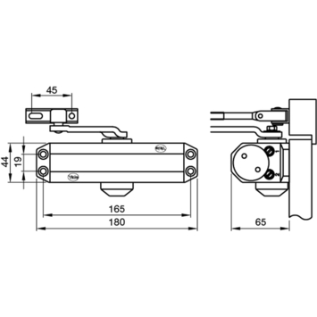 Yale Deurdranger 300-series 80 kg zilver
