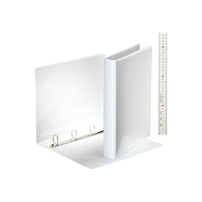 Esselte ESSENTIALS - Classeur à anneaux personnalisable - Dos 44 mm - A4 - pour 250 feuilles - blanc