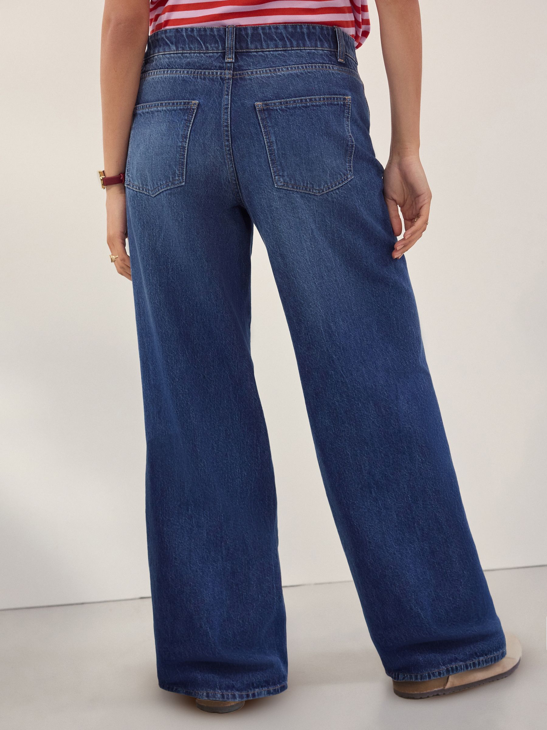 Donkerblauw - Zwangerschapsjeans met wijde pijpen van 100% katoen