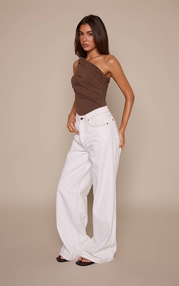 Chocolate. Body Asymétrique En Coton Doux Chocolat