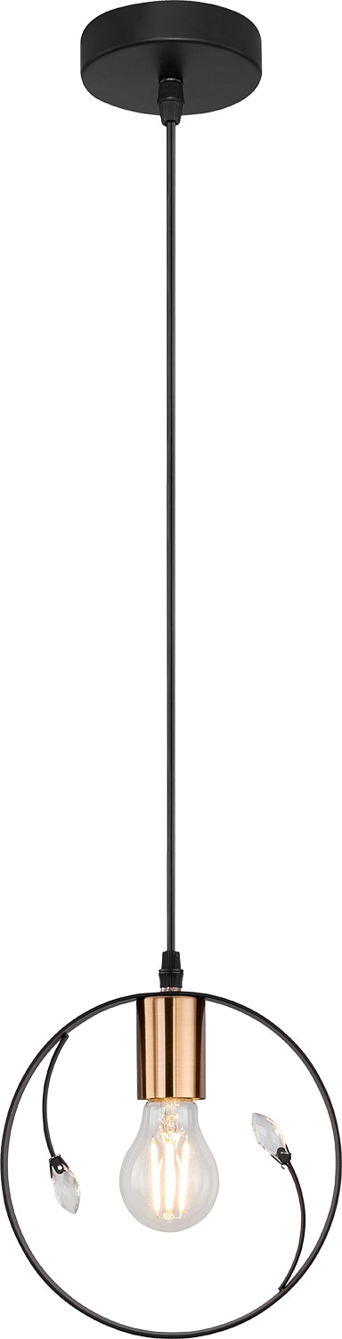 GLOBO Retrofit Pendelleuchte Vigo schwarz 20x20cm H50-150cm
