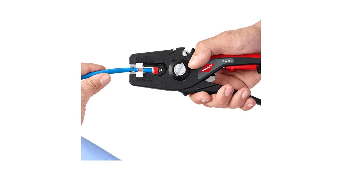 KNIPEXPreciStrip16 Automatische afstriptang  (Zwart/rood, geïntegreerde draadsnijder)