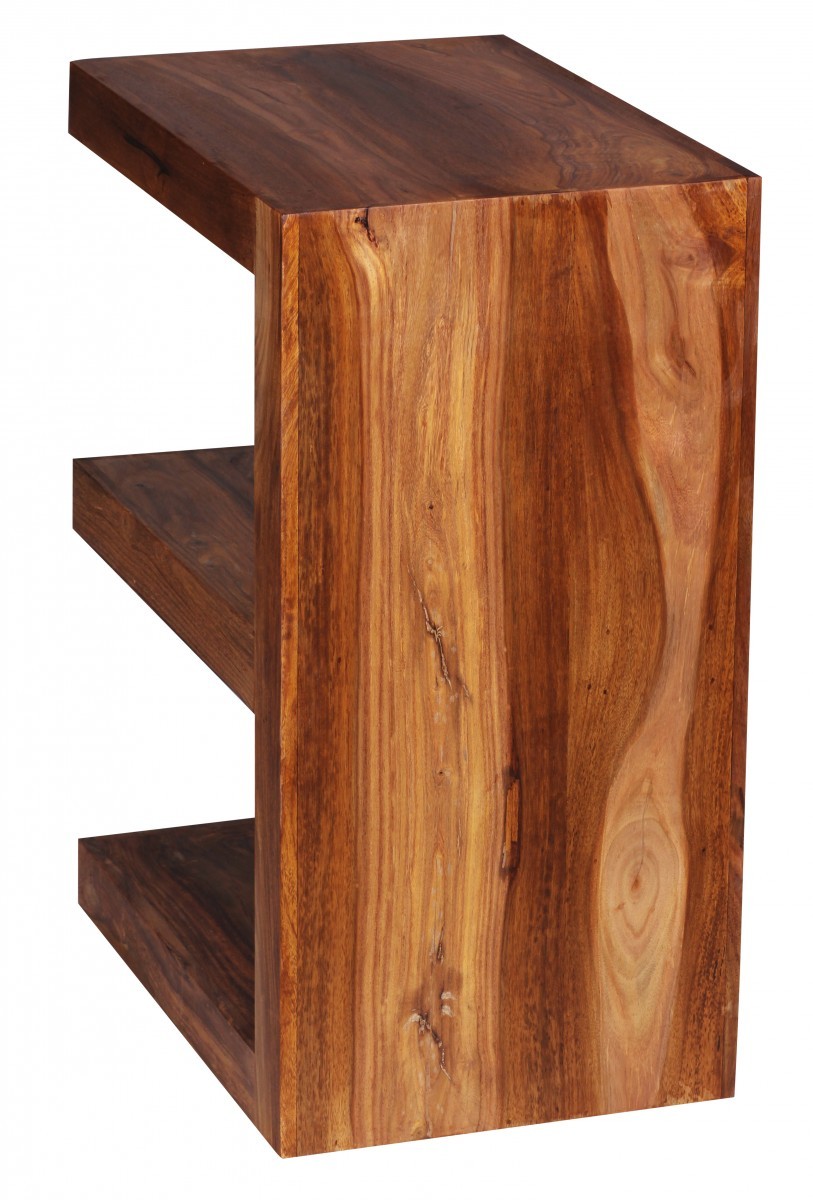 Beistelltisch - braun gebeizt - Sheesham massiv - 45 cm breit