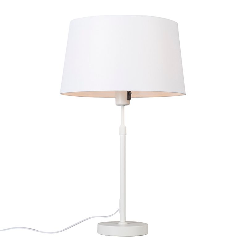 Tafellamp wit met kap wit 35 cm verstelbaar - Parte