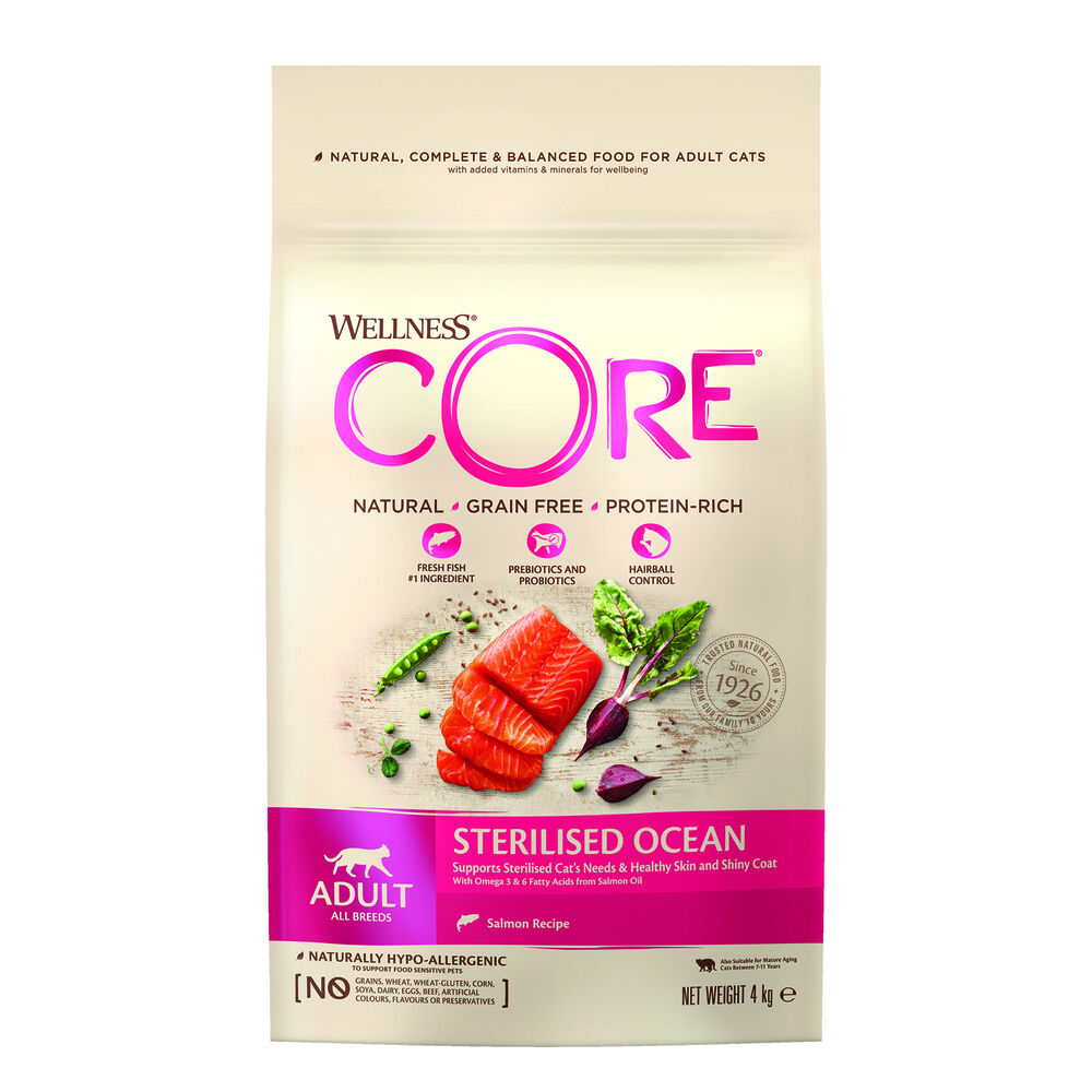 Wellness Core Sterilised Ocean Adult - Kattenvoer - 4 Kilogram - zalm