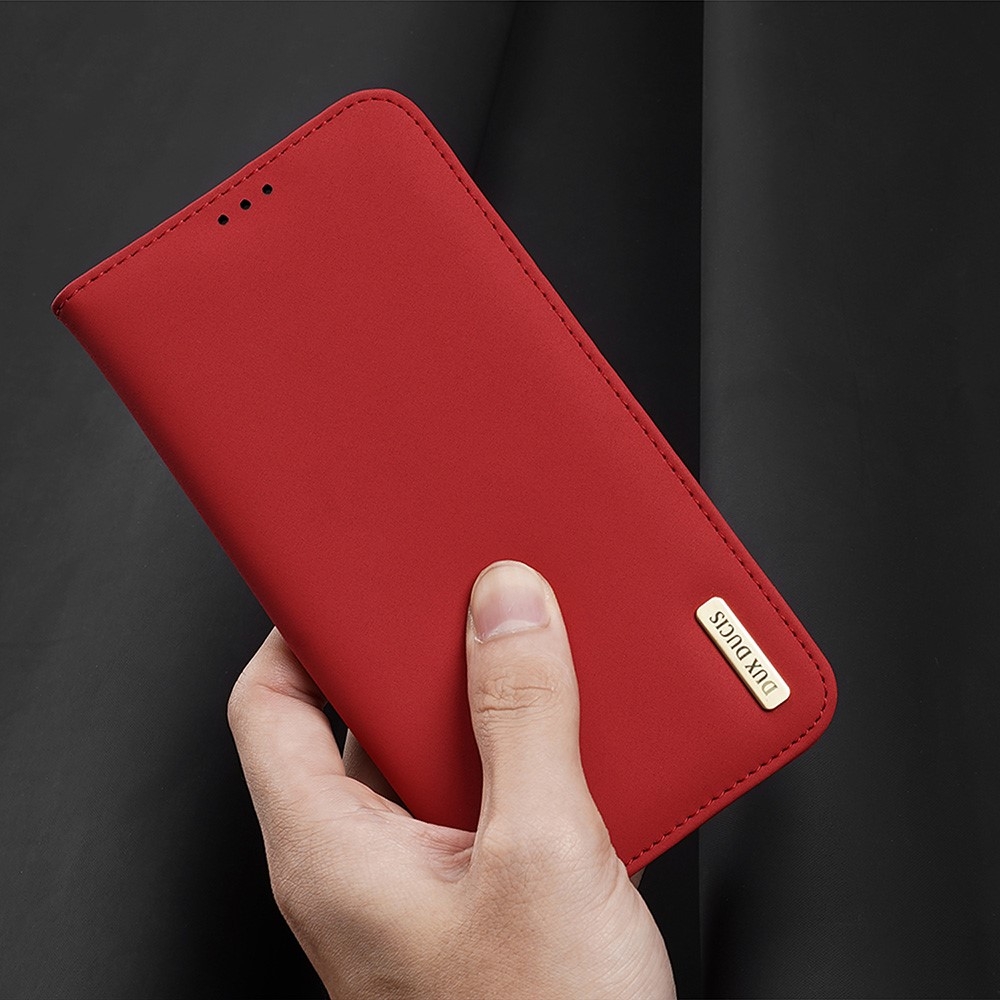 iPhone 12 / iPhone 12 Pro Flip Wallet Cover Echtleder Tasche Wish Series - Rot