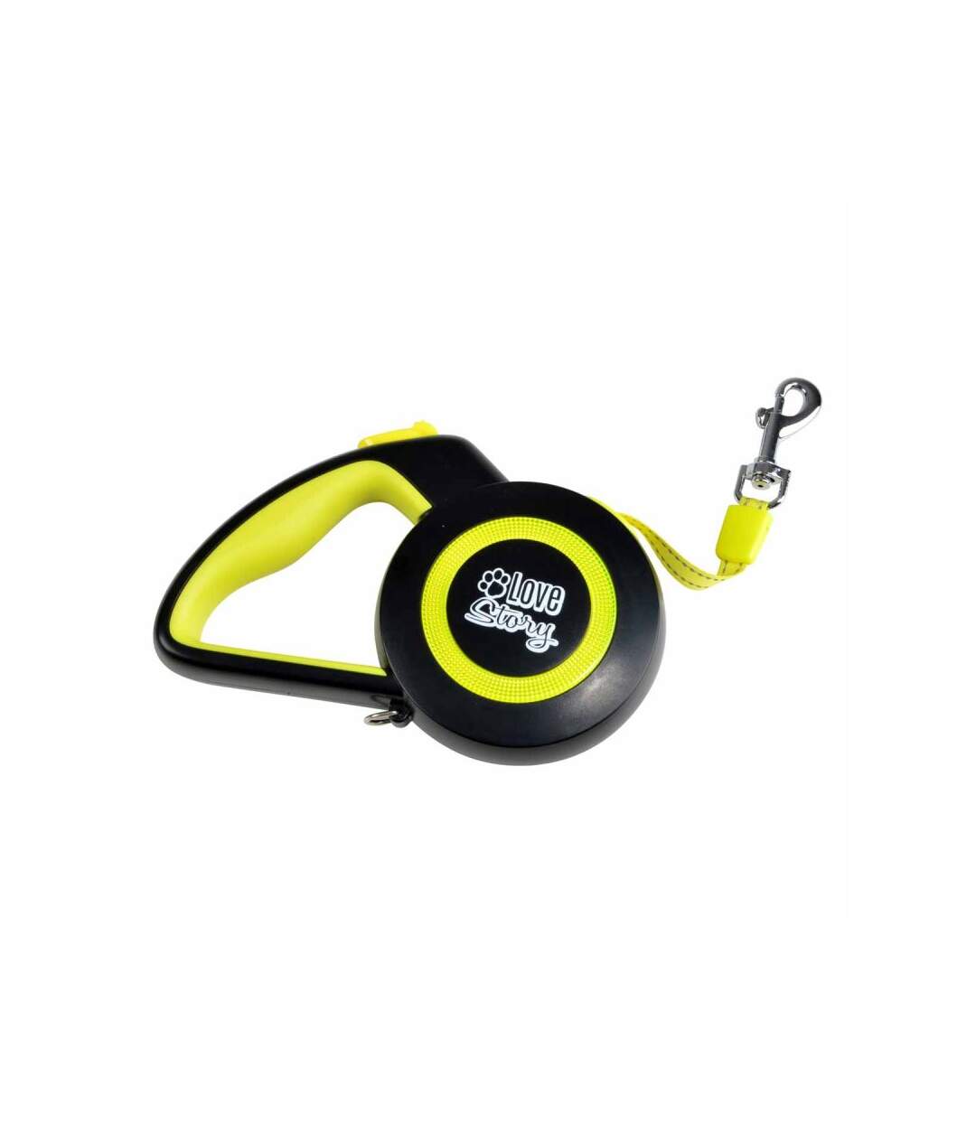 Paris Prix - Laisse Rétractable Chien réfléchissant 17cm Jaune