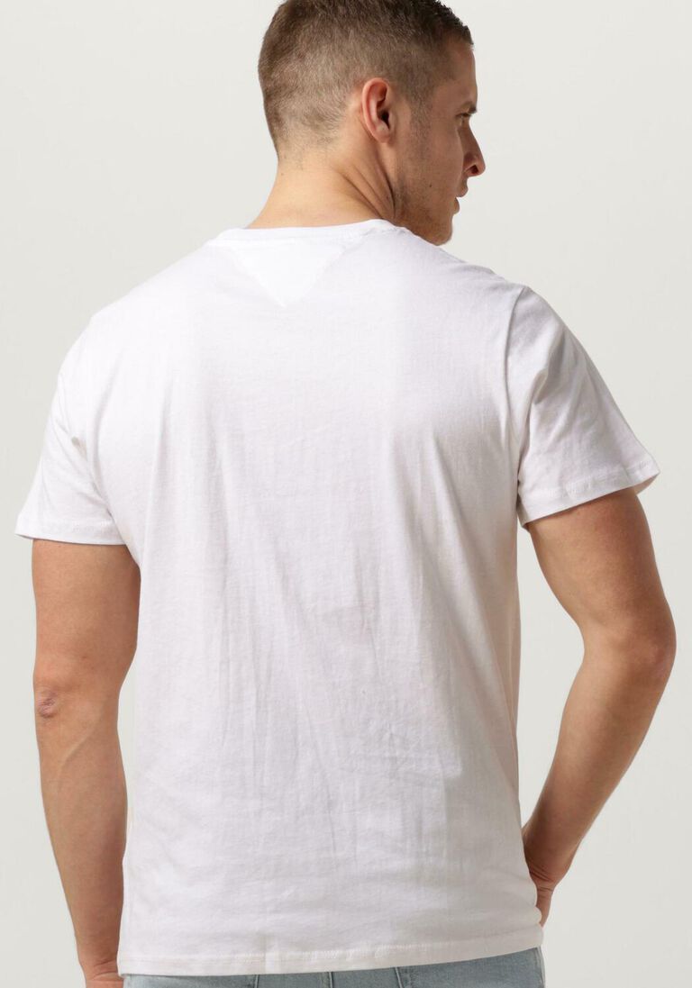 TOMMY JEANS witte tommy jeans t-shirt tjm slim essential flag tee