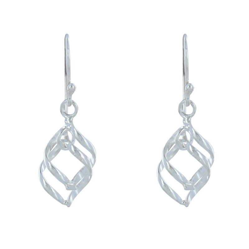 Boucles d'Oreilles Argent Losanges Entrelacés