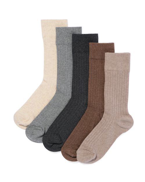 Lot de 5 chaussettes mixtes pour homme beige