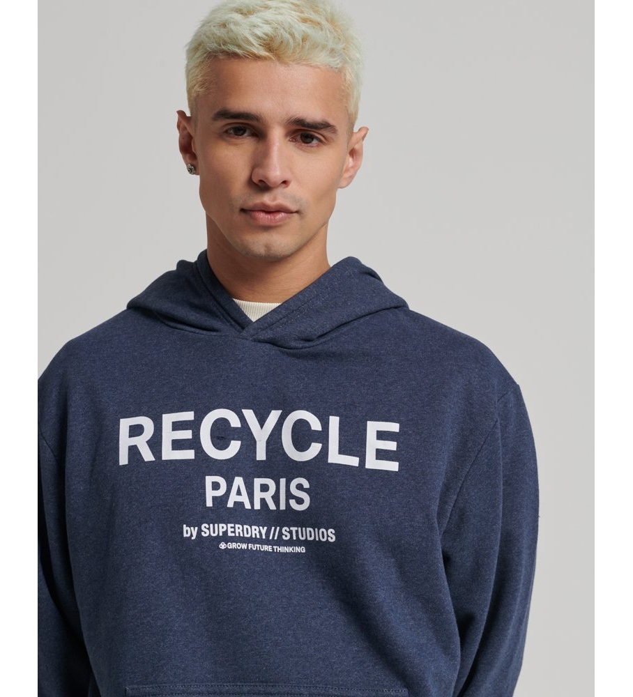 Moletom com capuz Superdry Recycled City, azul
