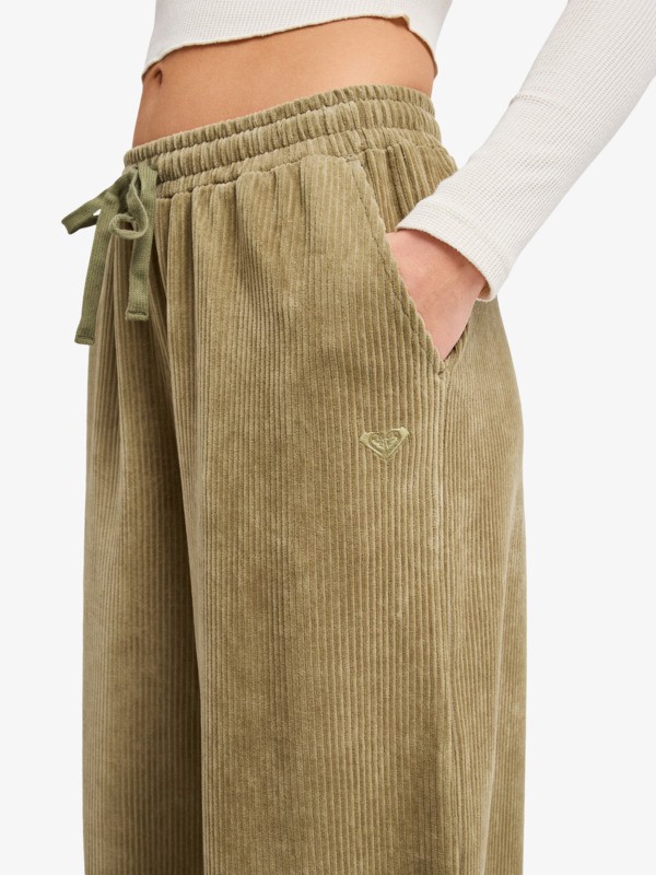 Lekeitio Knit Easy Wear/Coupe confortable - Pantalon en velours côtelé Vert Femme