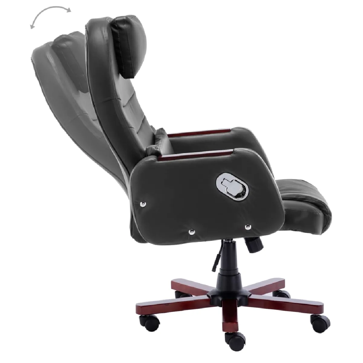 Chaise de Bureau vidaXL - Noir Similicuir