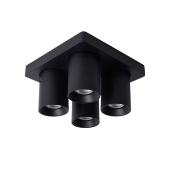 Lucide NIGEL plafondspot LED Dim to warm GU10 2200K/3000K Zwart