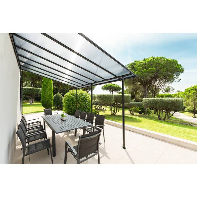 Pergola adossée BELIZE Graphite